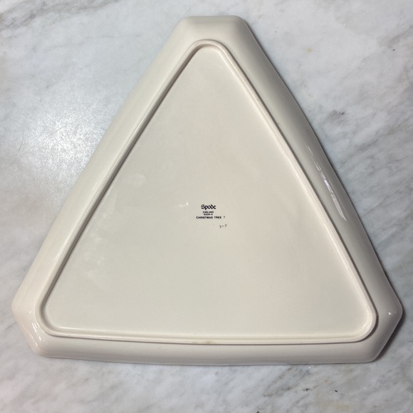 Vintage Fine Porcelain Spode Christmas Tree Triangle Serving Plate - Picture 5 of 6